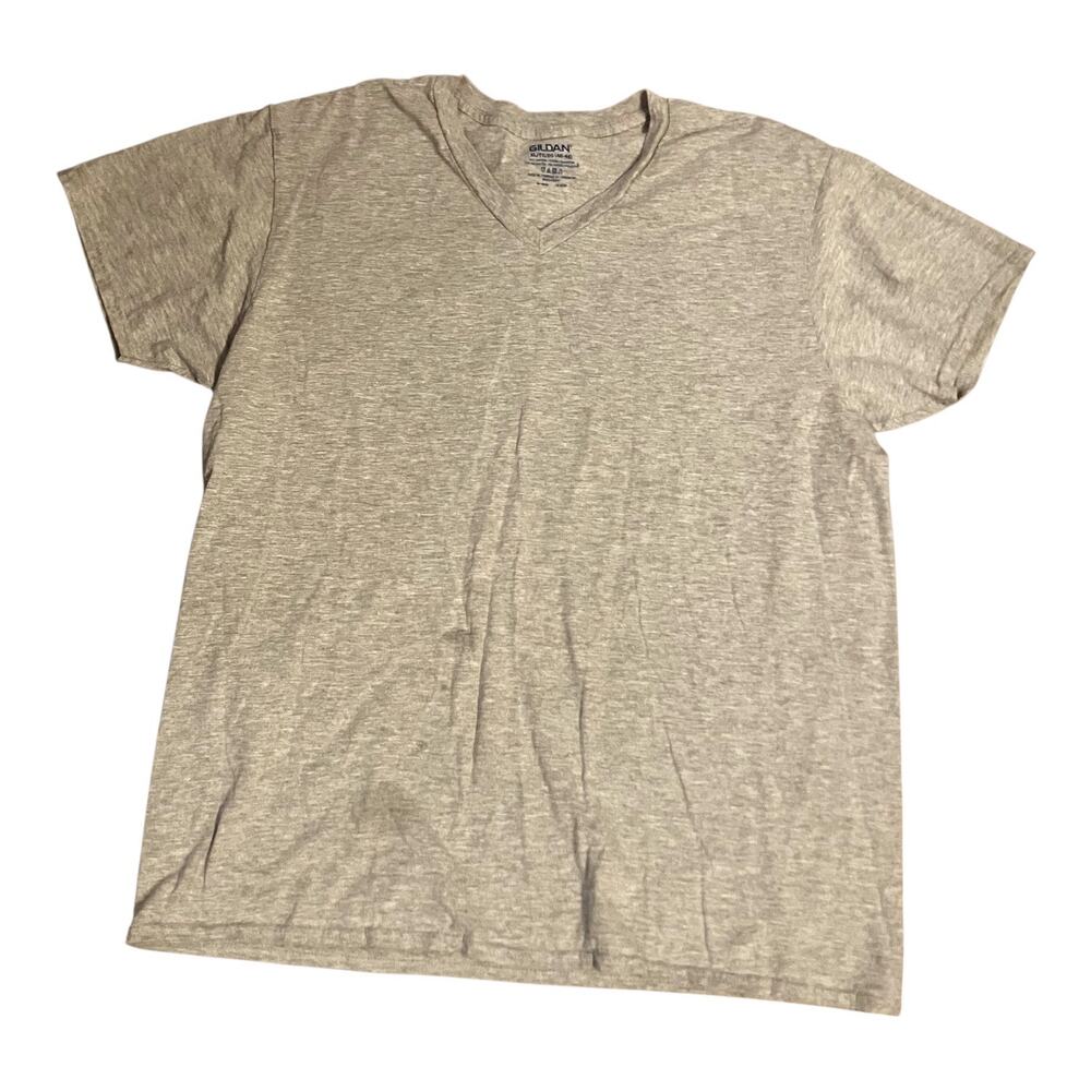 Gildan Men's XL Light Gray Short Sleeve T-Shirt – Fair Condition